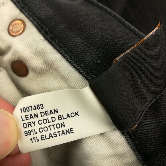 Nudie Jeans Lean Dean Organic Cotton Stretch Slim Leg Dry Cold Black Mens 32x31 - Picture 4 of 10